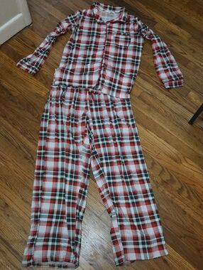 Red and White Plaid Pajama Set Size Medium/Large